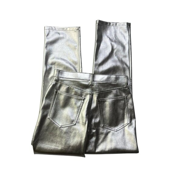 Abercrombie Fitch Metallic Silver Curve Love Ultra High Rise 90s Straight Jeans - Picture 3 of 4